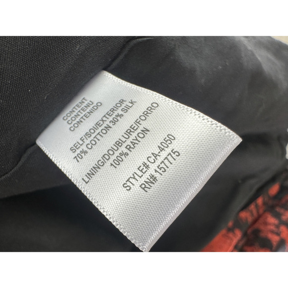 Anthropologie x Caballero Silky Abstract Wrap Midi Dress Red & Black Anthro XS - Picture 14 of 16